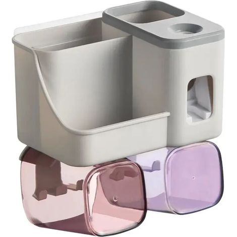 Soporte de pared moderno y práctico para cepillos de dientes, ideal para guardar el cepillo y la pasta de dientes a diario. - Crezuo