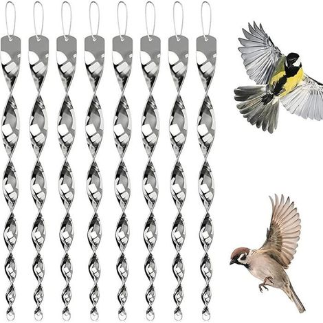 Lot de 8 répulsifs anti-oiseaux, carillon éolien, réfléchissant, anti-hirondelles, anti-oiseaux, balcon, Couleur:8 pièces argentée (1/5)