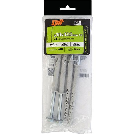 Kit de tacos y tornillos de pared de acero SPIT x 4 x L.120 mm SPIT