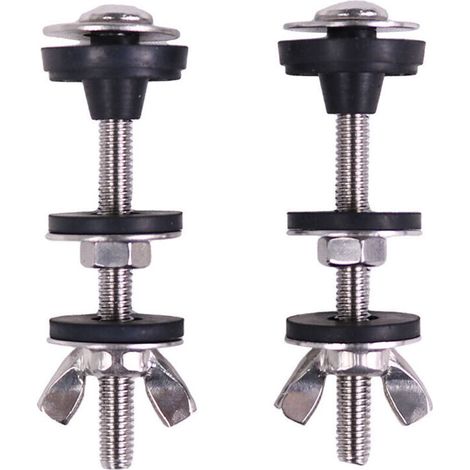 Kit de boulons robustes pour réservoir de toilette universel, en acier inoxydable étanche et rondelle en caoutchouc, avec écrou extra long et vis de fixation, 2 pièces