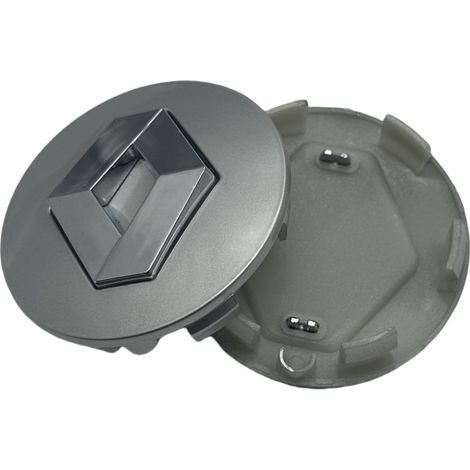 Cache-moyeux Renault 57mm universel, Lot de 4 pièces pour Koleos, Scenic, Koleos, Fluence, Latitude – Jante voiture accessoire décoratif – Couleur : Argent (1/2)