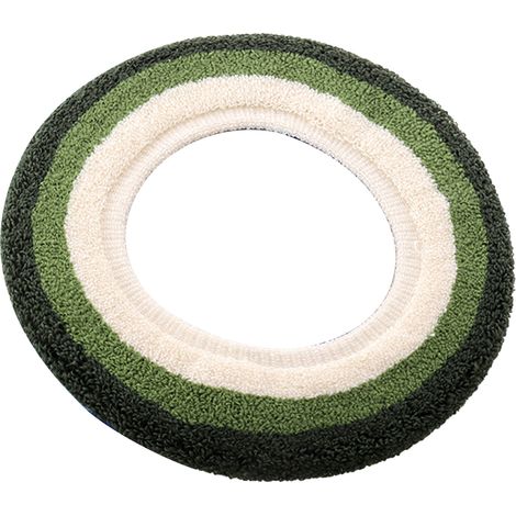 Lot de 2 coussins de siège de toilettes en maille épaisse, forme O, rayures arc-en-ciel, fibre acrylique, tapis WC doux et confortable (1/5)