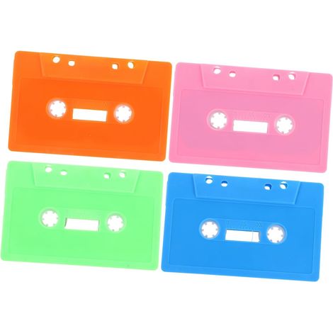 4pcs Cassettes Rétro Vierges en Plastique pour Décoration Murale et Enregistrement DIY, Style Vintage Rustique pour Fêtes et Créations Originales (1/5)