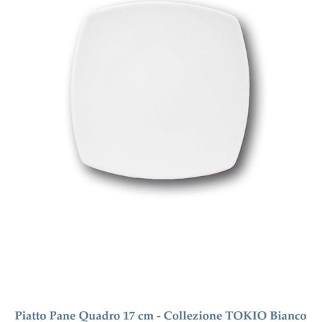 Piatto saturnia per pane mod tokio in porcellana bianca cm 17x17x2,2 h