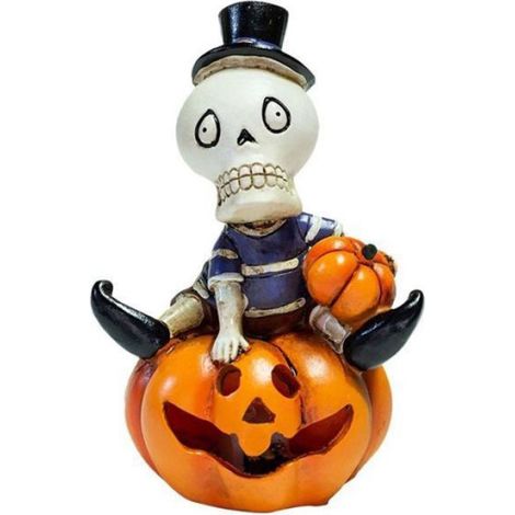 Lumières de citrouille à LED lanterne de statue de citrouille à LED de crâne lanterne de citrouille d'Halloween veilleuse à LED (1/5)