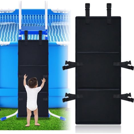 Protezione per scaletta piscina: 38 x 80 cm (15 x 31,5 pollici) - Protezione di sicurezza per bambini - Previene cadute e arrampicate - Per piscine fuori terra e letti a castello (1/5)