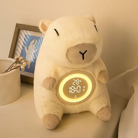 Réveil pour Enfants, Veilleuse en Peluche Mignonne avec Support de Téléphone, Rechargeable et à Intensité Variable pour Décoration de Chambre (1/5)