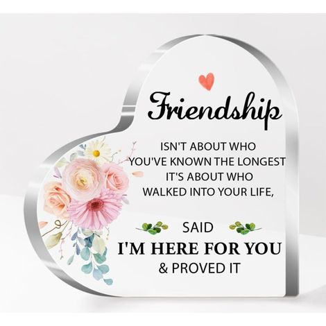 Plaque acrylique cœur effet cristal décoratif, objet souvenir moderne, idée cadeau pour elle ou lui(10 cm) (1/4)