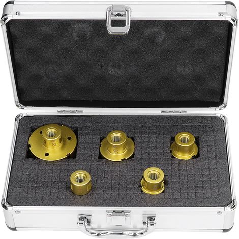 5PCS Trépan Diamanté M14 Meuleuse pour Verre, Céramique, Marbre et Granit, Scie Cloche Brasée (1/5)
