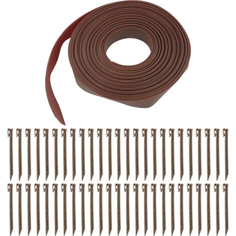 Bande isolante pour gazon et pierres, végétalisation paysagère, barrière anti-racines sans tuyaux, panneau d'étanchéité, bande isolante en PE, couleur café (1/5)