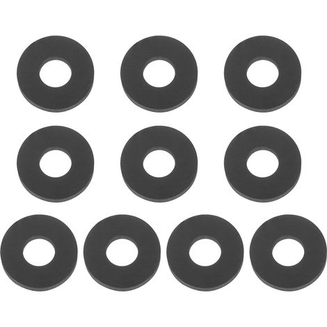 10 Pcs M5 Rondelle Plate En Silicone 5mm ID 12mm OD Noir (1/5)