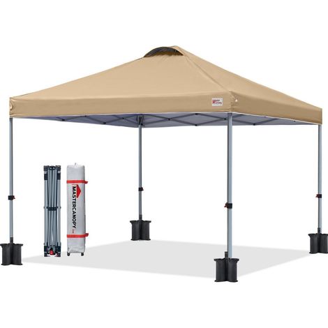 Pop-up Pavillon 2,5x2,5m, 3-fach höhenverstellbar, UPF50+, wasserabweisend, inkl. Tasche & Sandsäcke (1/5)