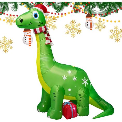 Ornements De Noël Géants Dinosaure 180 cm Résistant aux Intempéries  Dinosaure De Noël Gonflable Avec Lumières Intégrées Pour Jardin Terrasse Porche Porte D'Entrée Intérieur Fête (1/5)