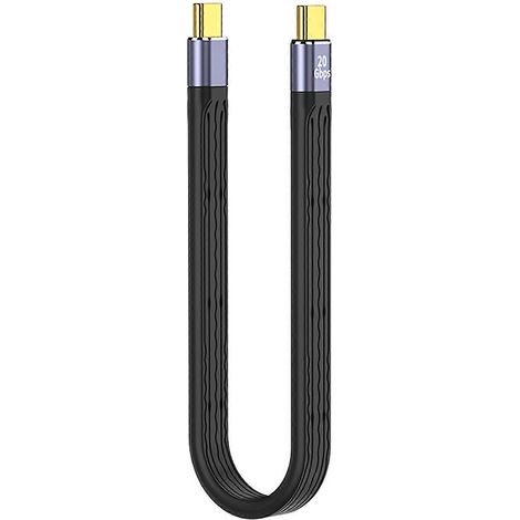 Câble USB C Souple Mâle à Mâle, Support 3,1/10/20 Gbps, Cordon Court USB Type-C (1/4)