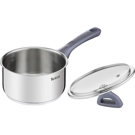 Tefal Daily Cook, base rinforzata, adatta a tutti i tipi di piani cottura, inclusa induzione, grande conduttività e resistenza con materiali riciclati, casseruola in acciaio inox da 18 cm, 2,1 litri (1/5)