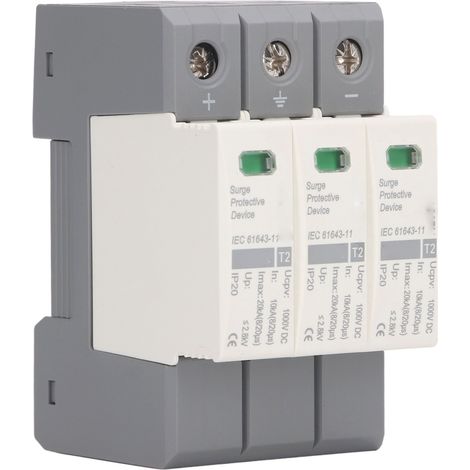 Parafoudre DC photovoltaïque CHLT-20PV, 3P, 10-20kA, 1000V DC, protection contre surtensions solaires, kit avec réf. 1013210334611 (1/5)