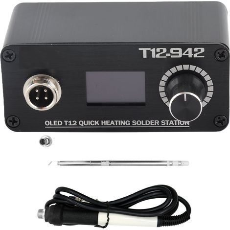 Kit de estación de soldadura Mini T12-942 con pantalla OLED, herramientas eléctricas, soldador, puntas de soldadura, regulador de temperatura, puntas K y mango. (1/5)