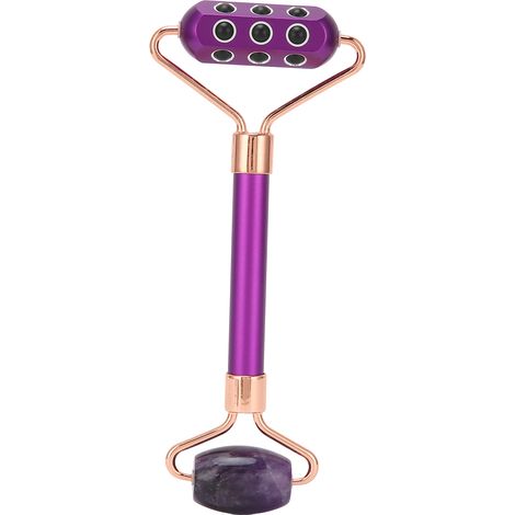 Rouleau de Massage Visage en Pierre de Jade, Roller Anti-Âge et Raffermissant avec Pierres de Germanium, M1803P (1/5)