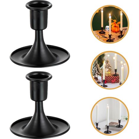 2pièces Bougeoir Rétro Lot de Support De Chandelle Au Design Européen pour Décoration De Table Mariage Et Dîner Aux Chandelles Dimensions (1/5)