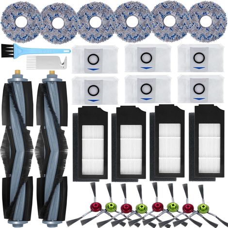 Accesorios para aspiradoras Ecovacs Deebot X1 Omni / X1 e Omni / X1 Turbo: 2 cepillos principales, 8 cepillos laterales, 6 mopas, 4 filtros, 6 bolsas, 2 cepillos de limpieza (1/5)