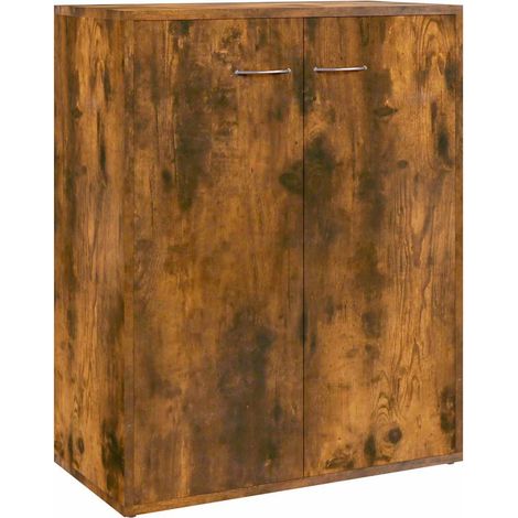 Aparador madera contrachapada color roble ahumado 60x30x75 cm vidaXL (1/5)