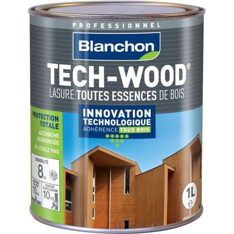 Blanchon – Lasure extérieure chêne clair pour bardages et bois verticaux – 1 litre – Protection UV et intempéries – Application facile en phase aqueuse