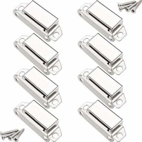 Aimants loqueteaux magnétiques, 10 kg loqueteau de porte magnétique et 32 vis, 304 Acier inox, loqueteaux magnétiques aimanté pour fermeture de porte meuble/armoire/placard (paquet de 8),INHHUB