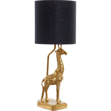 Lampe salon girafe dorée au design élégant - Doré avec nuances noires