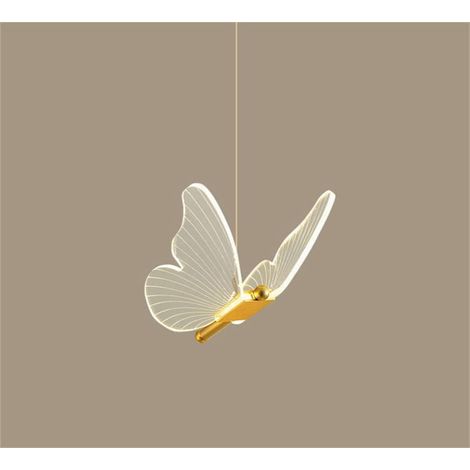 Plafonnier Papillon Chevet Moderne Simple - Papillon Doré/Tête Unique/Lumière Tricolore