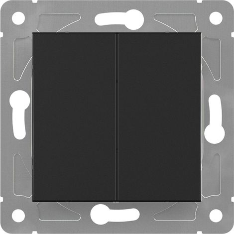 Interruptor doble para escaleras, negro, gama online