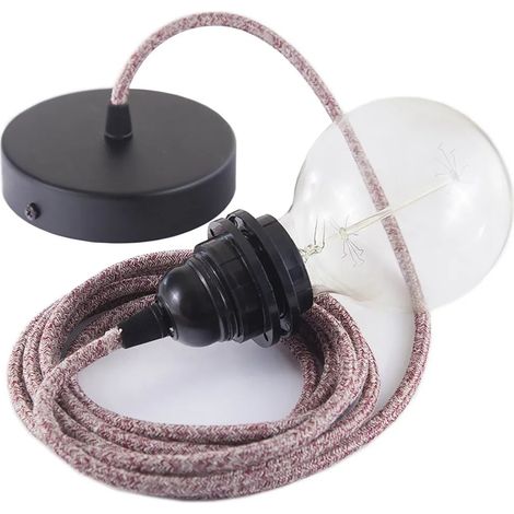 Lampada sospensione Creative Cables rs83 cavo tessile rosso 2m (1/3)