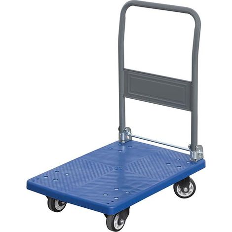 Trolley mit Plattform 150 kg Tragfahigkeit 4 Radern und Klappgriff Fervi c150