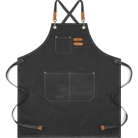Tabliers Toile, Tablier de Travail,Tablier Barbecue avec 3 Poches Tablier Cuisine pour Homme et Femme,pour Barbecue, Restaurant, Jardin, Barbecue, Café (1/4)