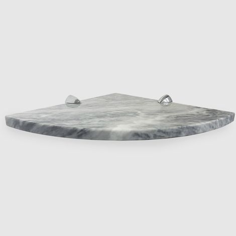 ALEDA STONE Quick Shelf mensola angolare in marmo naturale bardiglio mat cm 22,9 con 2 reggimensola codice prod: BARASQMA15 (1/3)