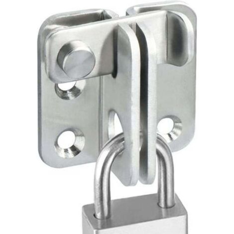 Serrure de porte extérieure , serrure de porte intérieure (avec vis) , convient pour fenêtres , armoires et jardins , serrure de porte coulissante (finition argent en acier inoxydable) (1/4)