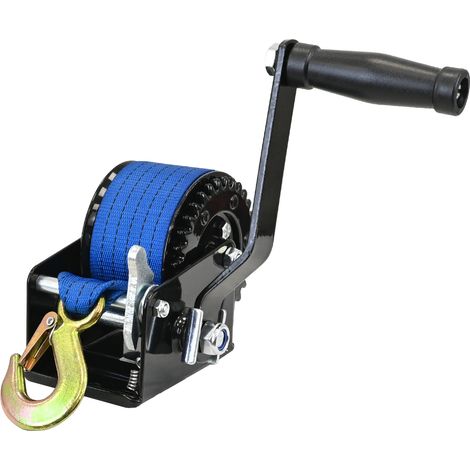 Gurtwinde 360 kg Gurtlänge 8 m Gurtbreite 5 cm mit Lasthaken Sperrhebel Handkurbel ergonomisch (1/5)