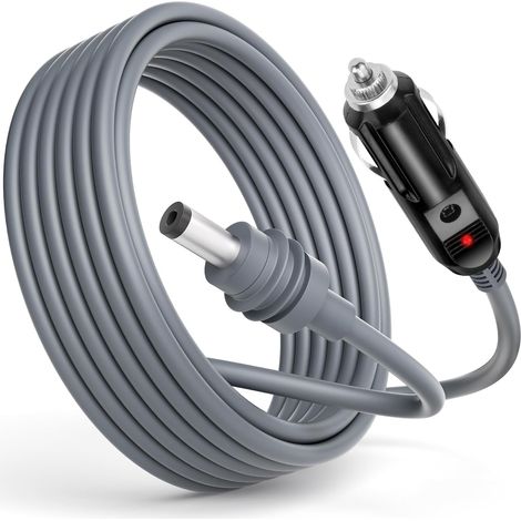 Mini cordon d'alimentation CC (prise allume-cigare, 3 mètres environ) pour adaptateurs de voiture 12V-24V. (1/5)