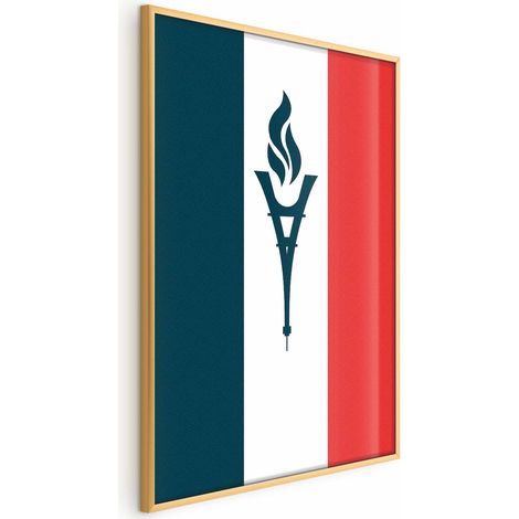 Plakat – Französische Flagge mit Kerze (1/4)