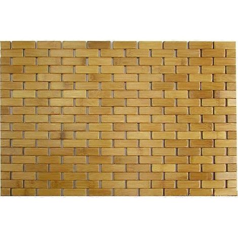 Tapis de bain en bois de teck, pieds de douche, bambou naturel 50x70cm (1/5)