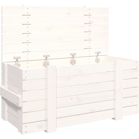 Maison Exclusive - Caja de almacenaje madera maciza de pino blanc