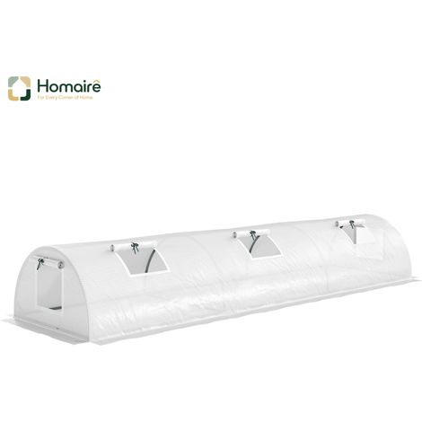 HOMAIRE Foliengewächshaus Mini-Tunnel mit Netz-Fenster UV-beständig Weiß (1/5)