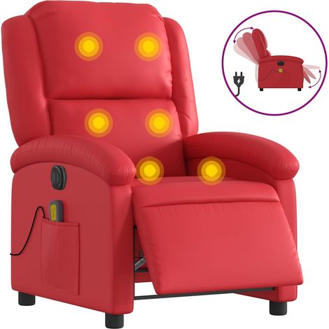 Maison Exclusive - Massagesessel Elektrisch Rot Kunstleder