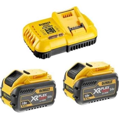 Dewalt – Chargeur rapide DCB118 avec 2 batteries 6.0Ah 18/54V – Charge en 85 min – Système de diagnostic LED – Montage mural compact (1/3)