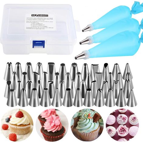 Moldes para decorar pasteles, herramientas y accesorios de repostería, juego de manga pastelera de 55 a 102 piezas, kit de decoración de pasteles DIY (55 piezas) (1/3)