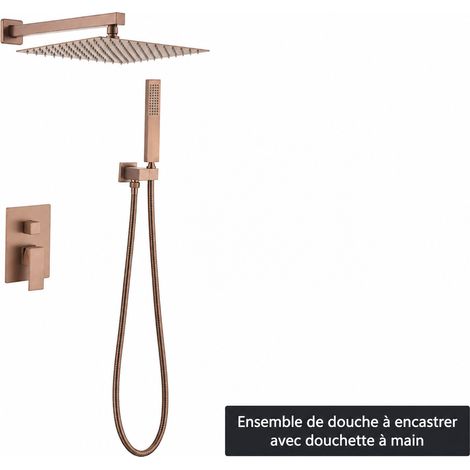 Système de douche inox carré 9002-35S M or rose brossé effet pluie 4 kg – Livraison gratuite (1/3)