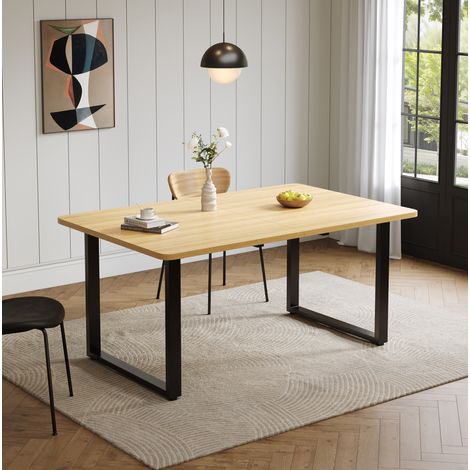Ausziehbarer Tisch 140/180/220 x 80 cm, 6 bis 10 Personen, MDF, Eiche, OKMYHOME (1/5)