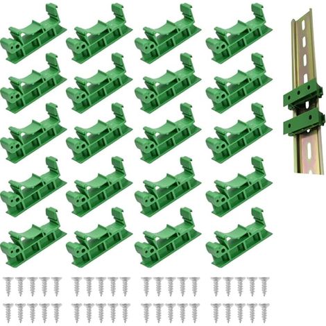 Adattatori a staffa per guida di montaggio DIN C45 da 35 mm per montaggio su guida DIN C45, clip a staffa per interruttori automatici, relè e dispositivi elettrici - Verde (1/3)