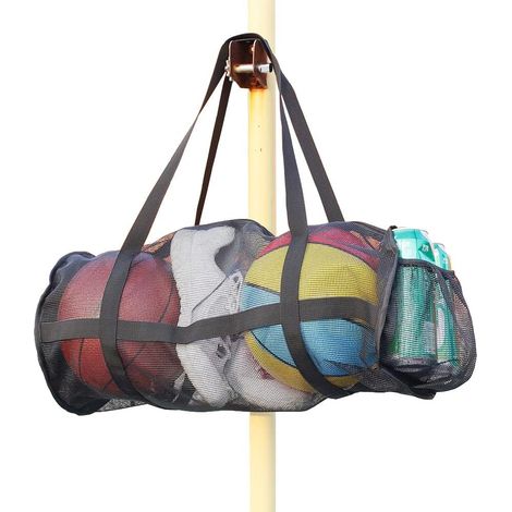 Grand sac de voyage pour ballons de basket - sac de basket en filet - sac de sport avec bandoulière pour équipement sportif - convient pour le basket-ball, le volley-ball, le football et l'équipement (1/5)
