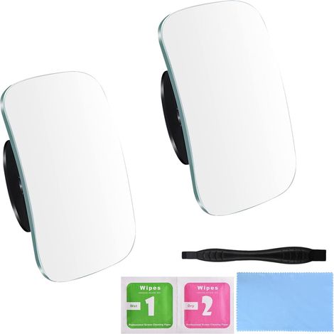 Miroirs D'Angle Mort, 2 Pièces Rétroviseur D'Angle Mort Voiture, Convexe HD Rotatif à 360°, Grand Angle Réglable Sans Cadre de Forme Carrée Blind Spot Mirror, pour Véhicules, Motos, Camions et SUVs (1/5)