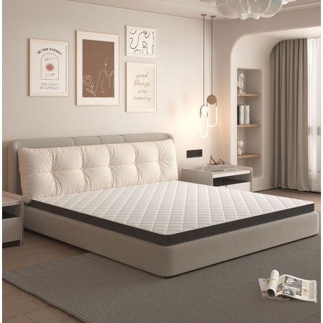 Materasso 90x200x7 cm, comfort ergonomico, schiuma a 7 zone, bianco e grigio (1/5)